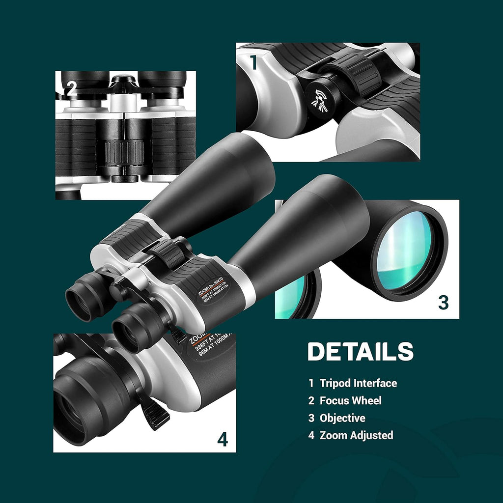 13-39X70 Zoom Binoculars with Tripod Adapter and Case E787543