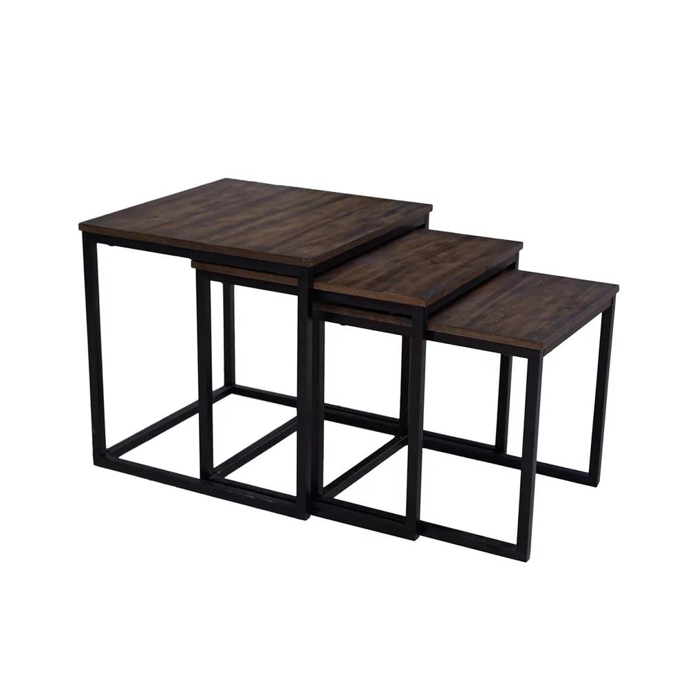 Acacia Wood Square Nesting End Tables E41634