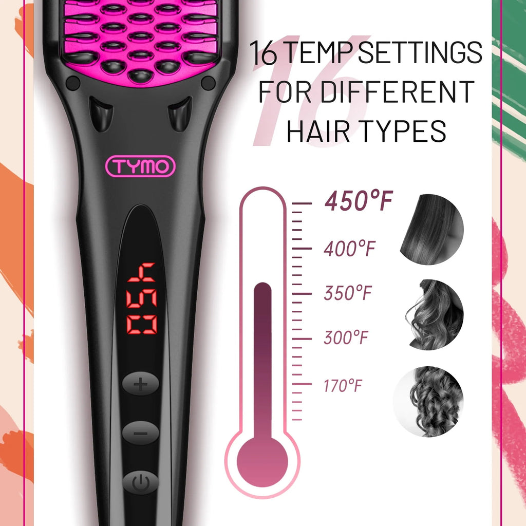 Ionic Hair Straightener Brush with 16 Heat Levels F555