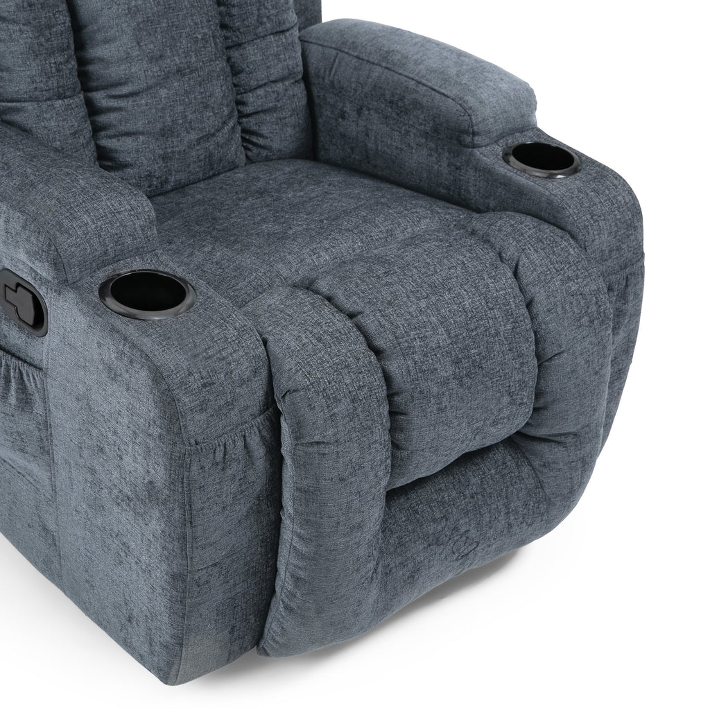 Charcoal Fabric Tufted Massage Recliner U690150