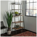Mocha Wood Ladder Bookcase Q6051