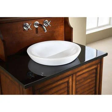 White Semi-Recessed Round Vitreous China Vessel Y77446