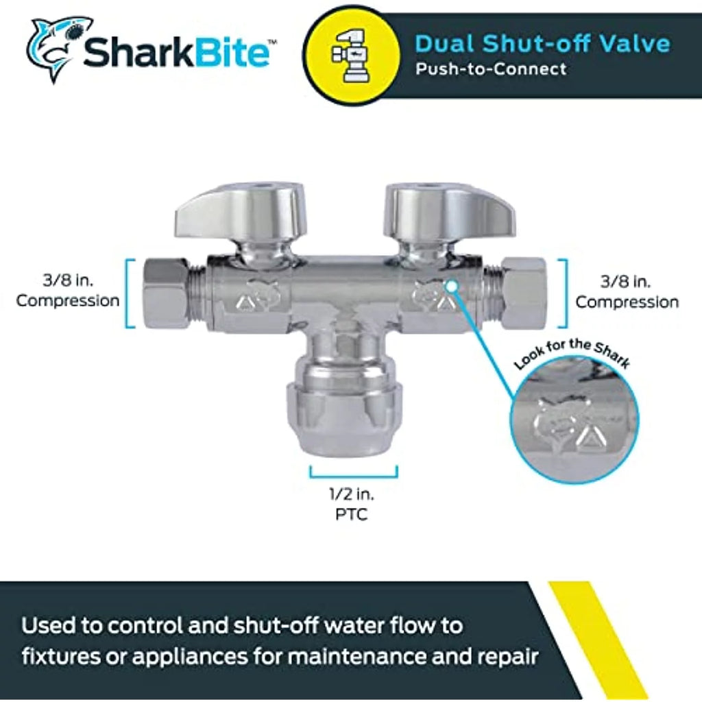 0.5 in. x 0.375 x 0.375 Dual Stop Valve T6270