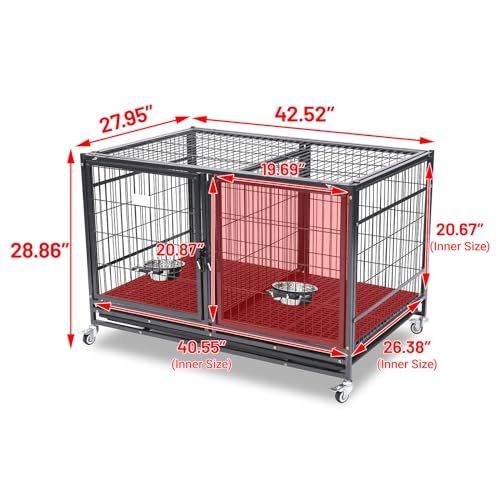 43 inch Heavy Duty Dog Crate with Detachable Divider Z1130