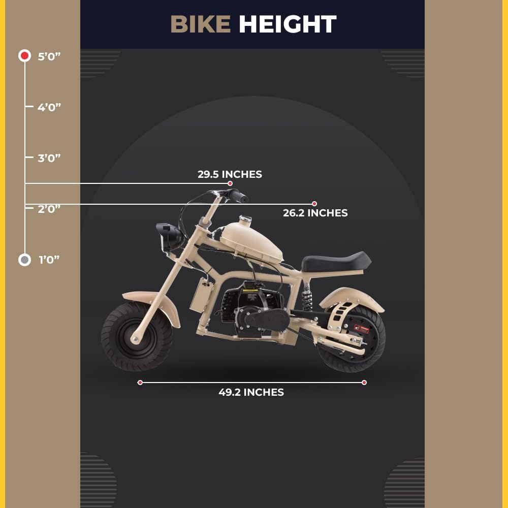 50cc Kids Gas Dirt Bike with Headlights and Rear Disc Brake G76188