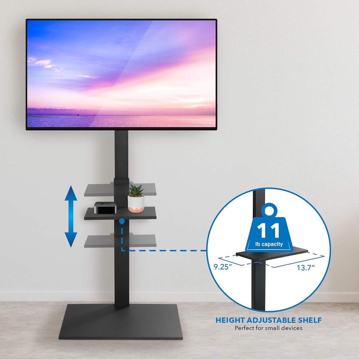 Floor TV Stand with Shelf U548