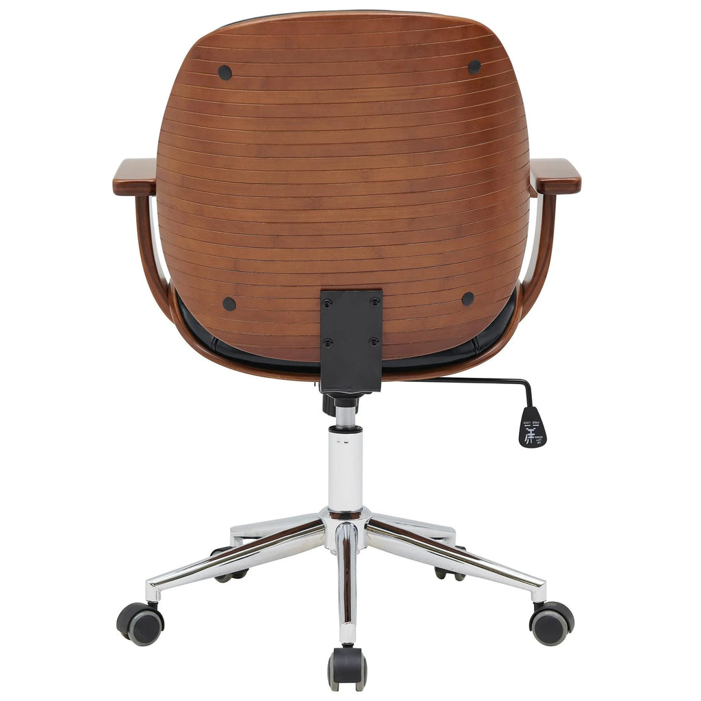 Bamboo Office Chair with Armrest Black C92368