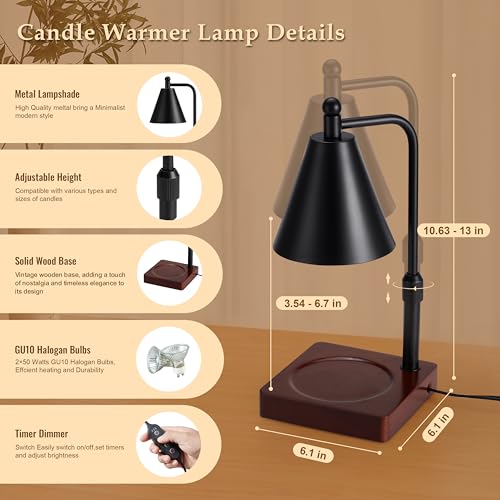 White Gold Candle Warmer Lamp with 2 Bulbs N718