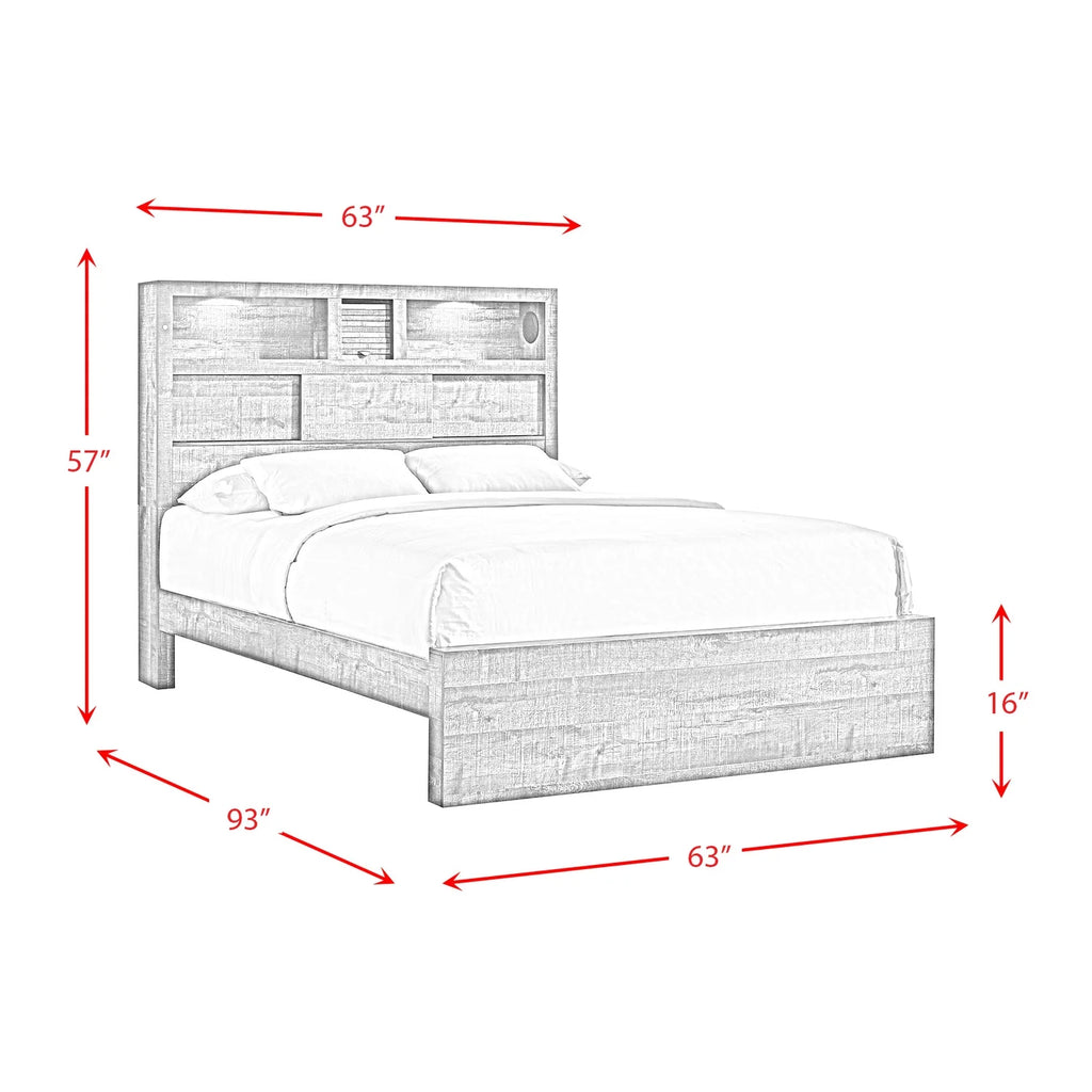 Queen Bookcase Panel 6PC Bedroom Set D40328