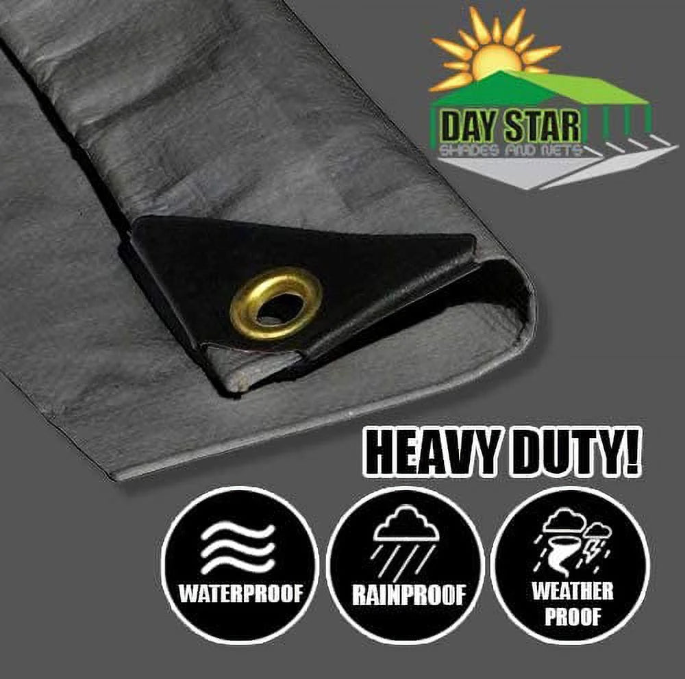 16'X24' Extra Heavy Duty 12 mil Silver Tarp 3 Ply Coated Reinforced Canopy 6 oz 3 Layer N2187