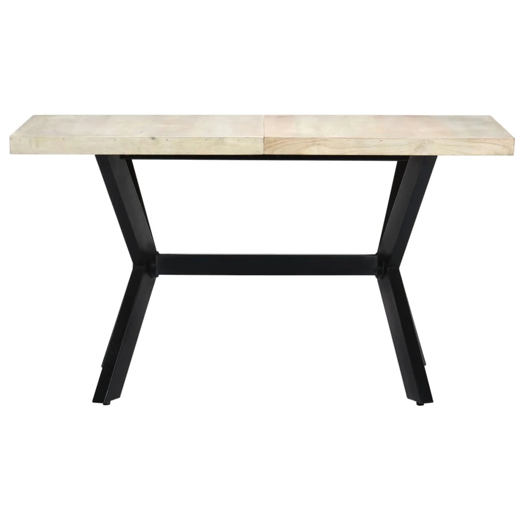 Modern Dining Table Mango Wood Tabletop Steel Frame 55.1 Inches A2737