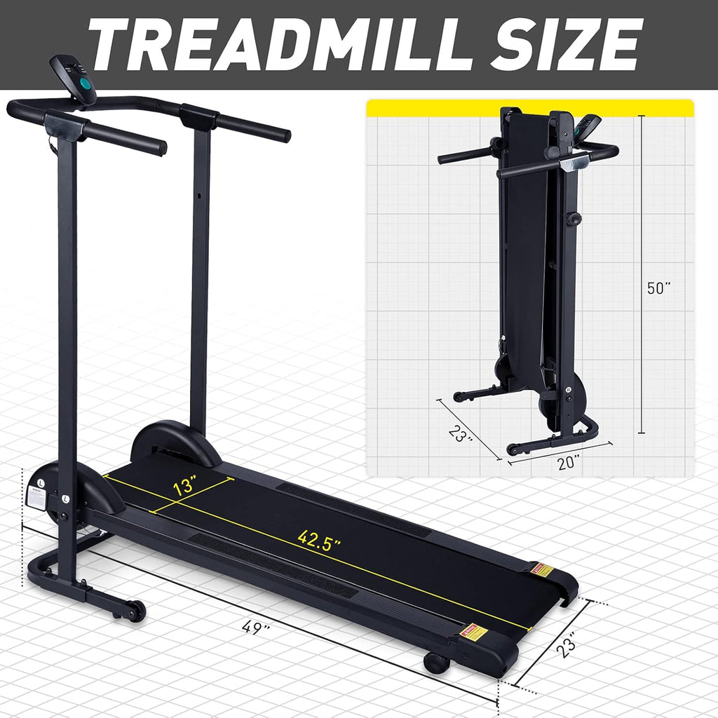 Manual Treadmill Non Electric with 10° Incline Small Foldable F789024