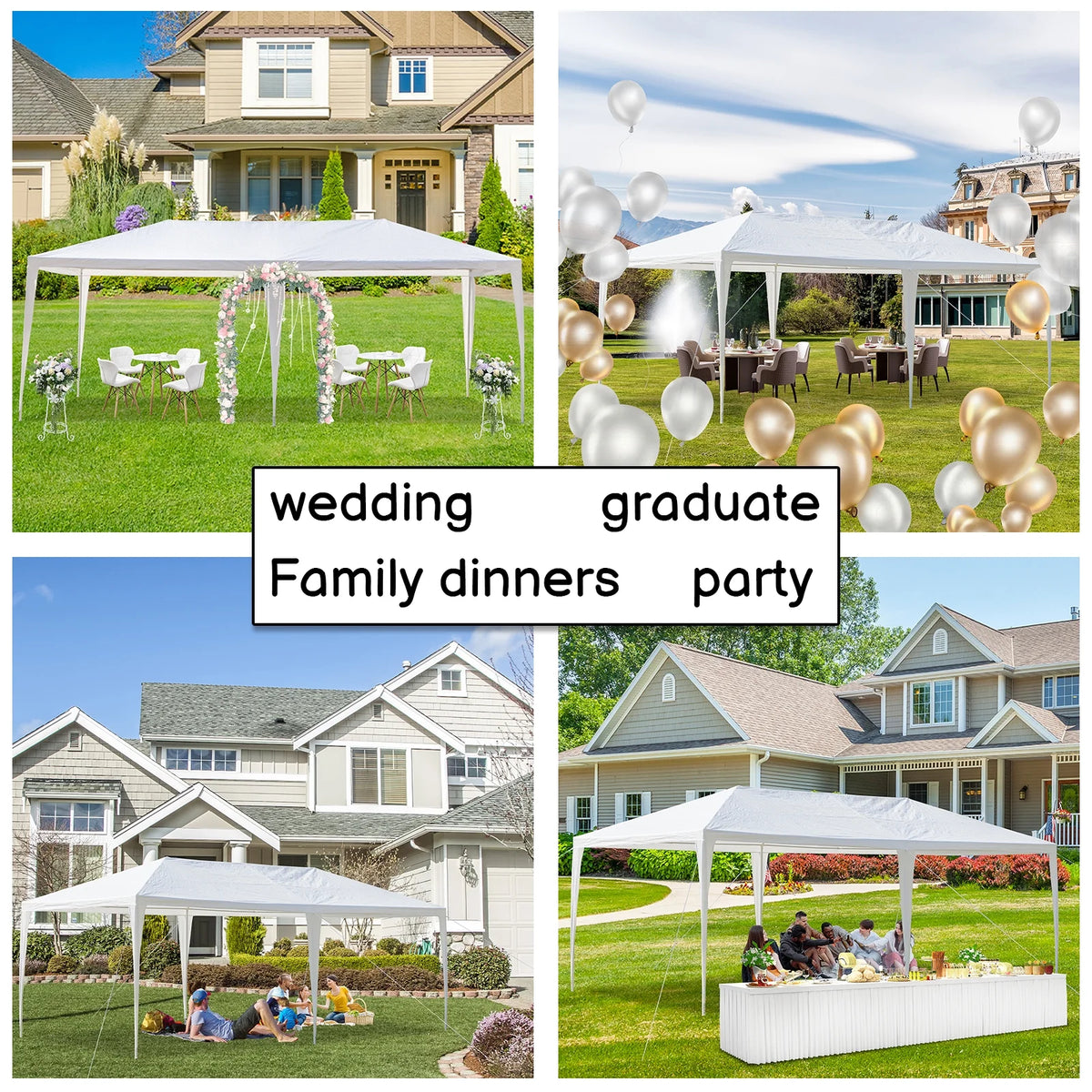 Party Wedding Tent Outdoor Camping Gazebo Canopy with 6 Sidewalls (10' X 20') P95500