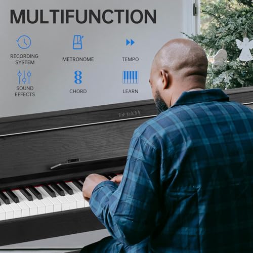 88 Keys Weighted Hammer Action Digital Piano with Furniture Stand & 3-Pedal Unit V576