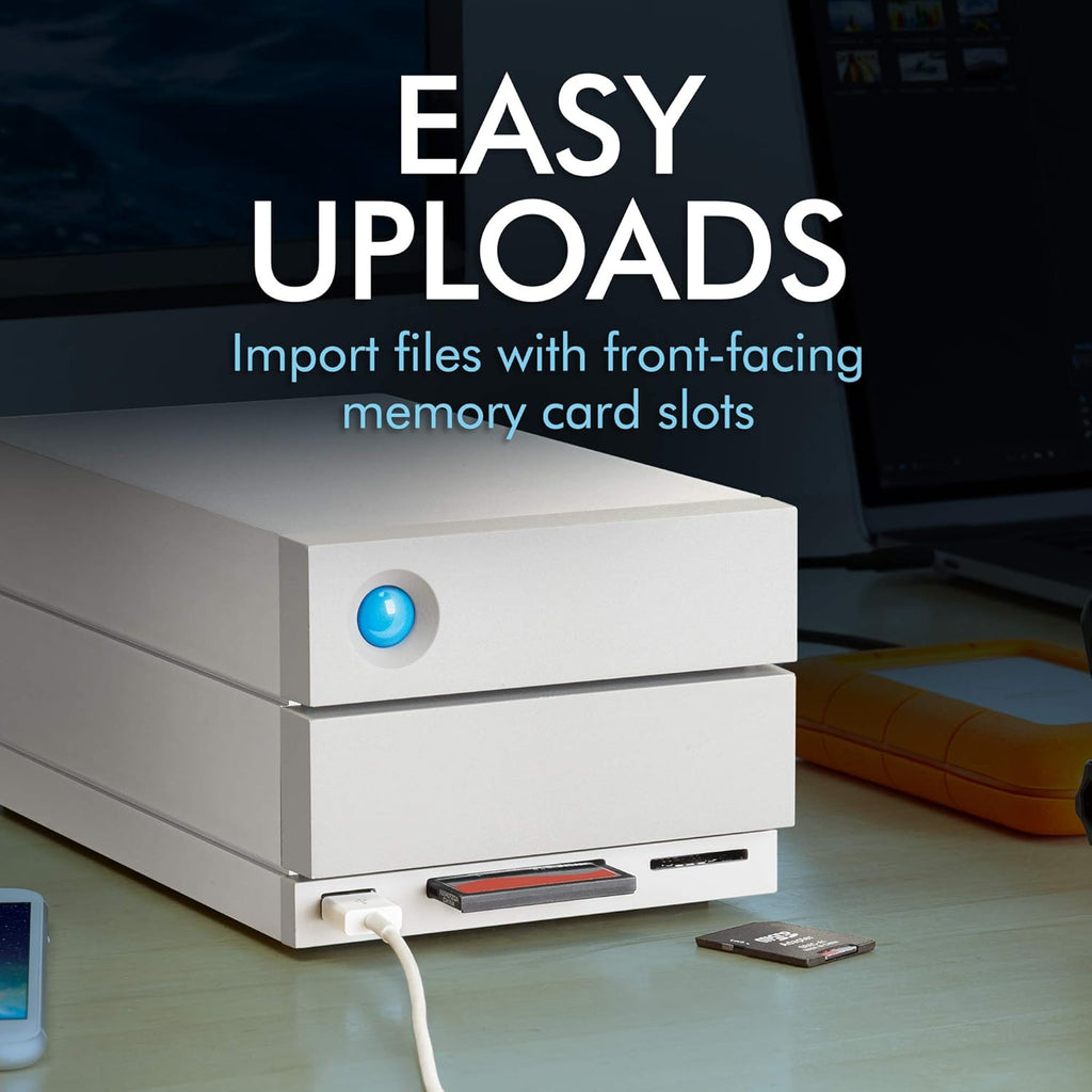 8TB External RAID Hard Drive with SD Card CF Card Slots Thunderbolt 3 USB-C USB 3.0 M22776