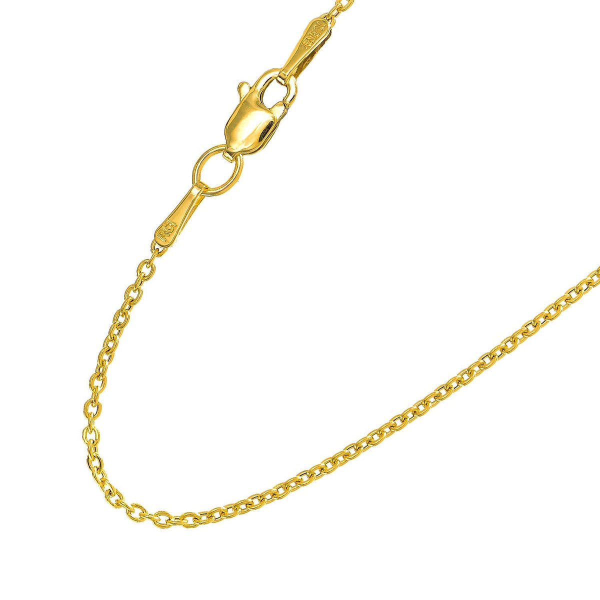 14k Yellow Gold 1.5 mm Chain Necklace, Lobster Claw Clasp - 16 Inches, 1.3gr. R346878