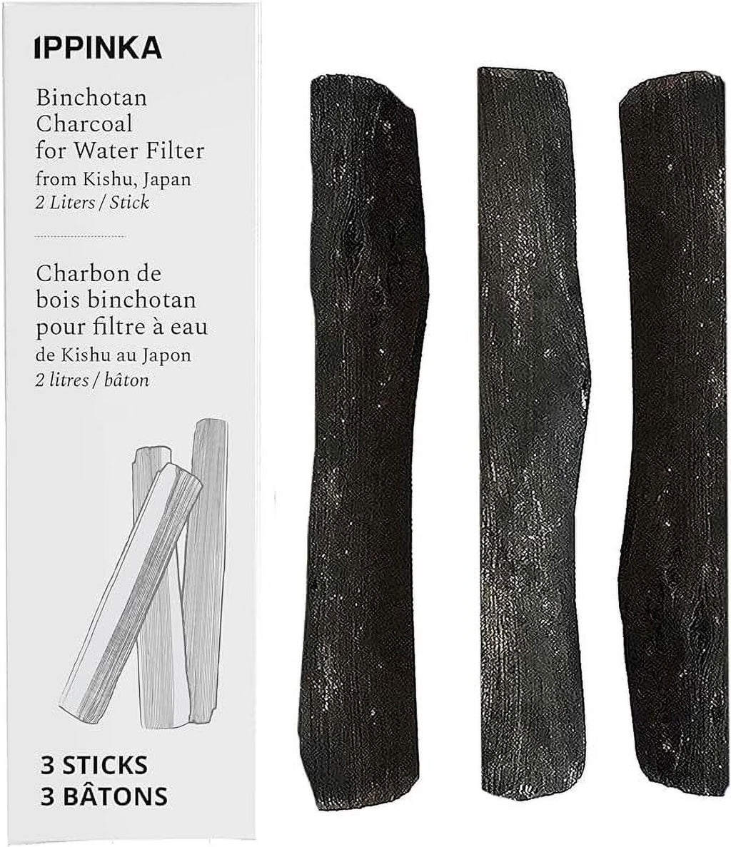 Binchotan Charcoal Water Purifying Sticks, 3 Sticks Y32820