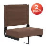 Set of 2 500 lb. Rated Lightweight Stadium Chair with Ultra-Padded Seat, Brown H550722