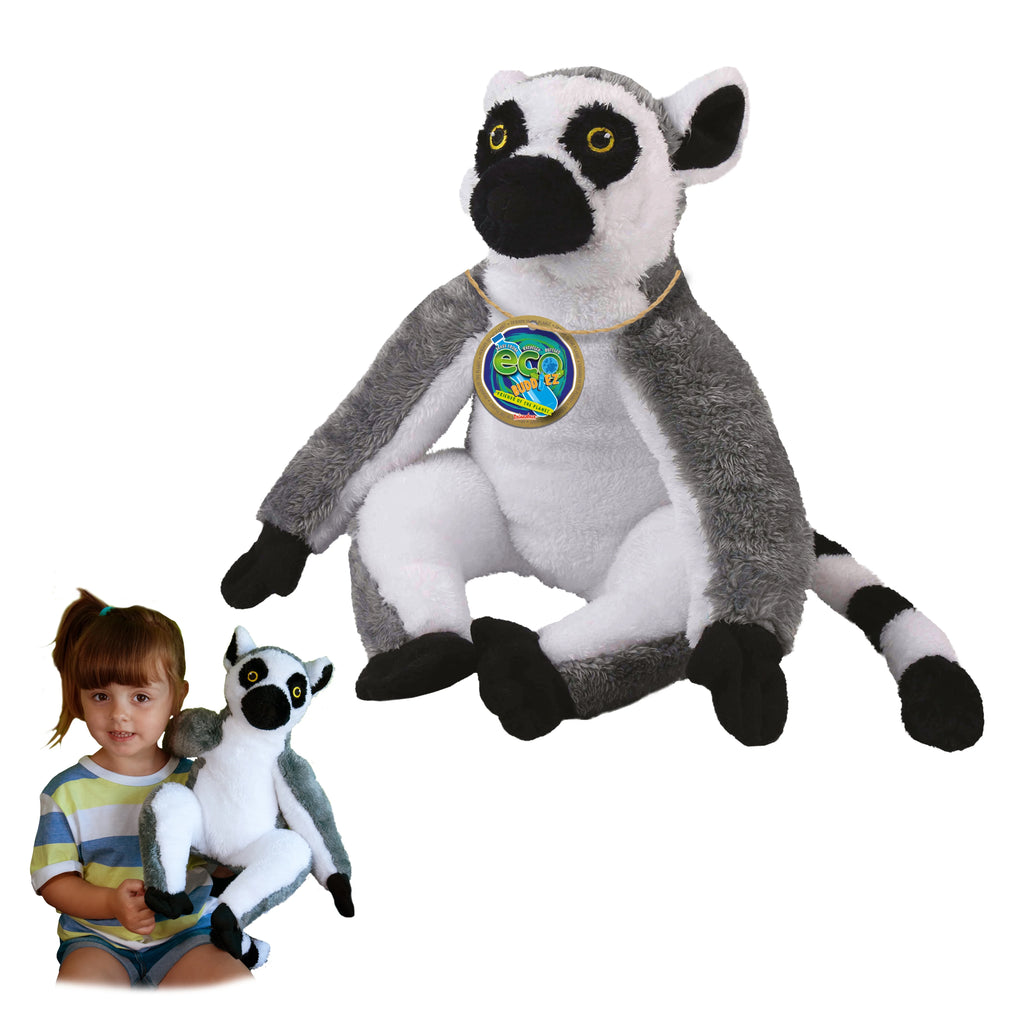 Ring Tailed Lemur 12 inch Soft Plush Toy made from Recycled Plastic Bottles L1331