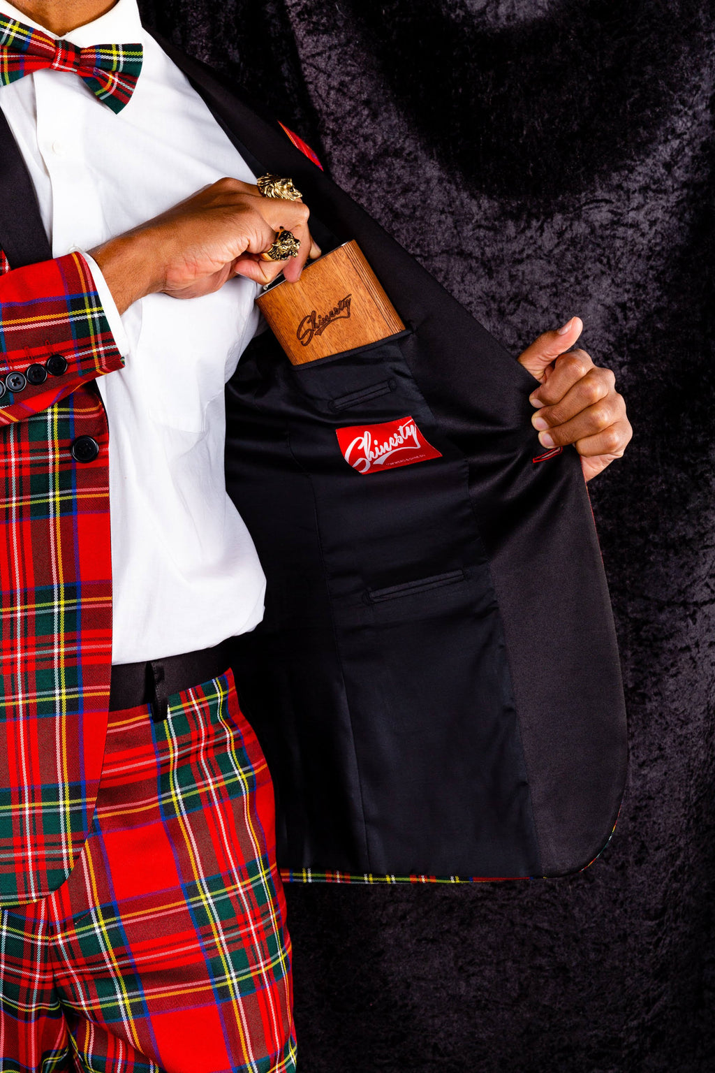 Tartan Plaid Tuxedo Size 40 Black/Red B32936