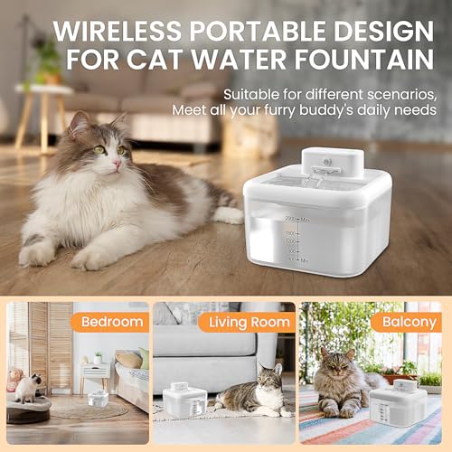 68Oz/2.0L Wireless Cat Water Fountain M87115
