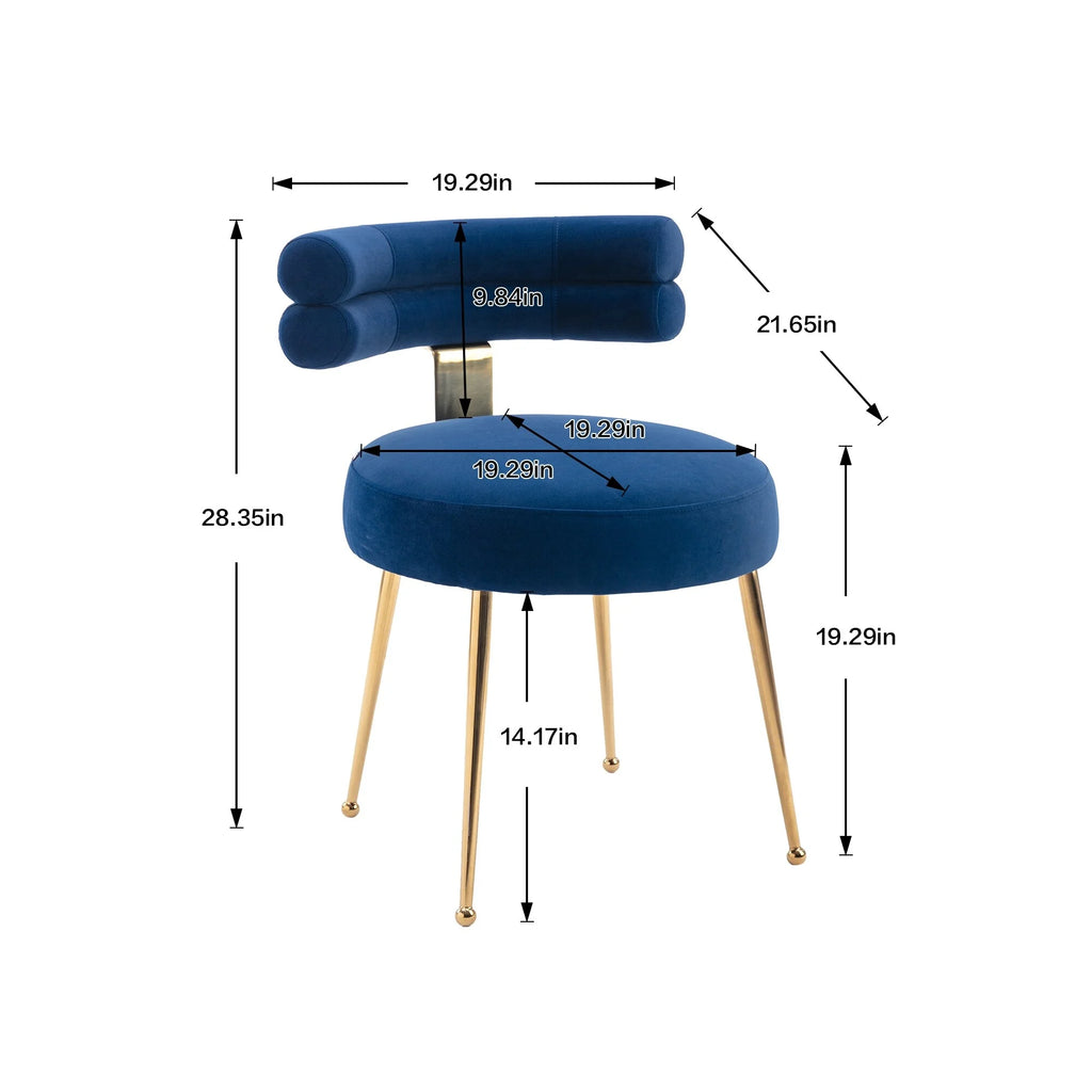 Velvet Upholstered Side Dining Chair with Golden Legs X69595