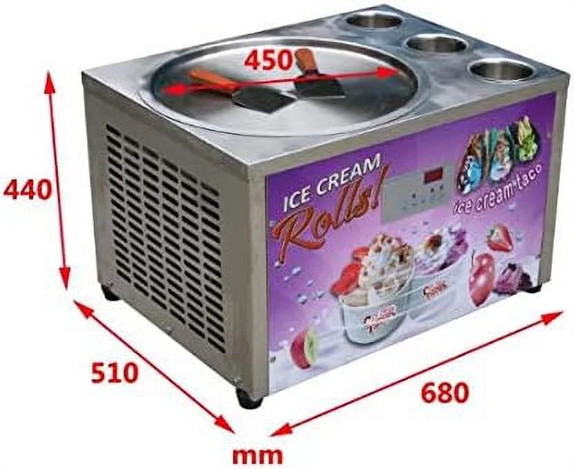 18'' Single Round Pan Fried Ice Cream Machine with 3 Tanks Q99780