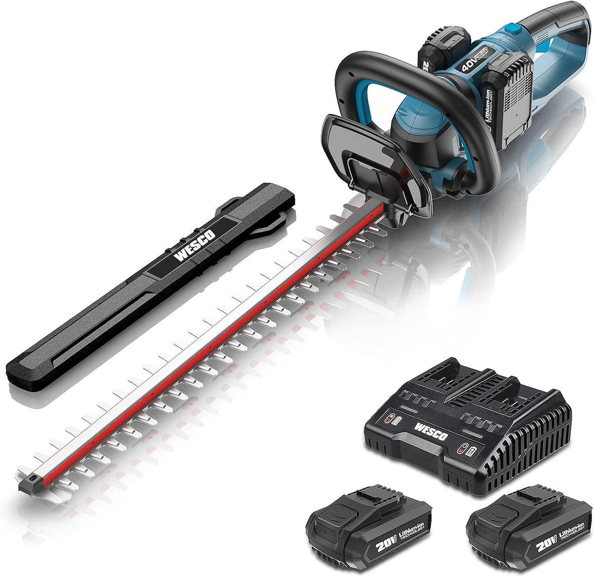 Cordless Hedge Trimmer 24-Inch Dual Action Cutting Blades 2.5Ah Battery A69801