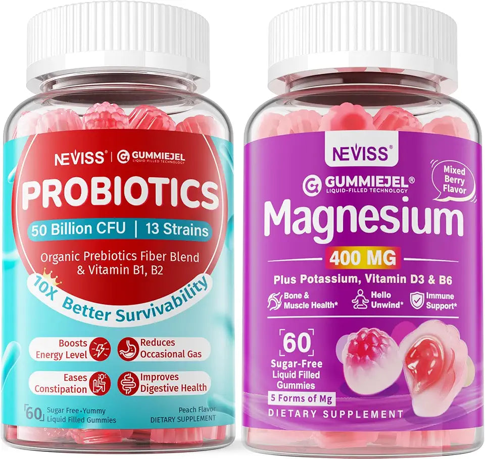 Magnesium Supplements 400mg Sugar Free Probiotics Gummies O9029