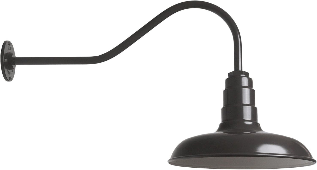 Gooseneck Barn Light with Steel Dome, 16 Gooseneck, White U579904