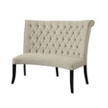 Ivory Button Tufted Loveseat Bench S31916