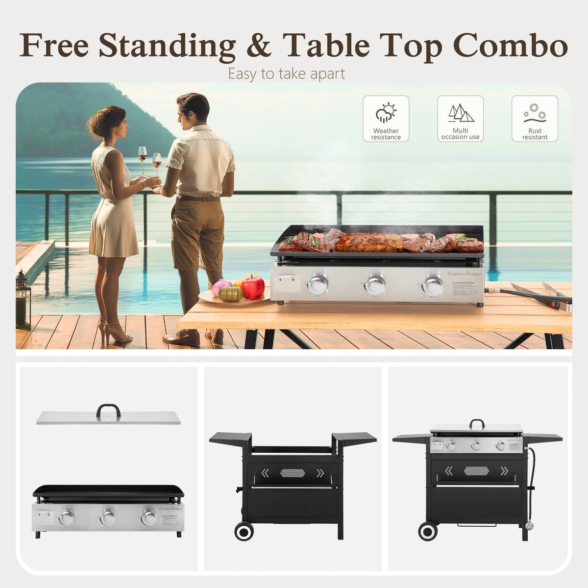 3-Burner Propane Gas Griddle Q41006