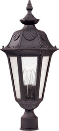 3 Light Large Post Lantern with Seeded Glass M3965
