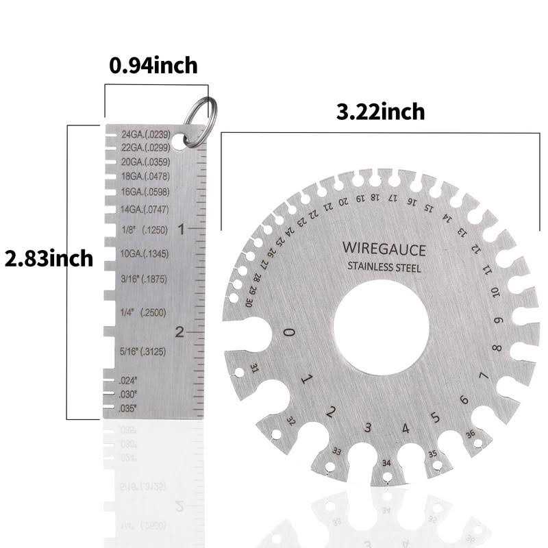 Metal Sheet Thickness Gauge & Dual-Sided Round Metal Sheet Gauge H515699