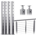 4pack Stainless Steel Brushed Cable Railing Post I20033