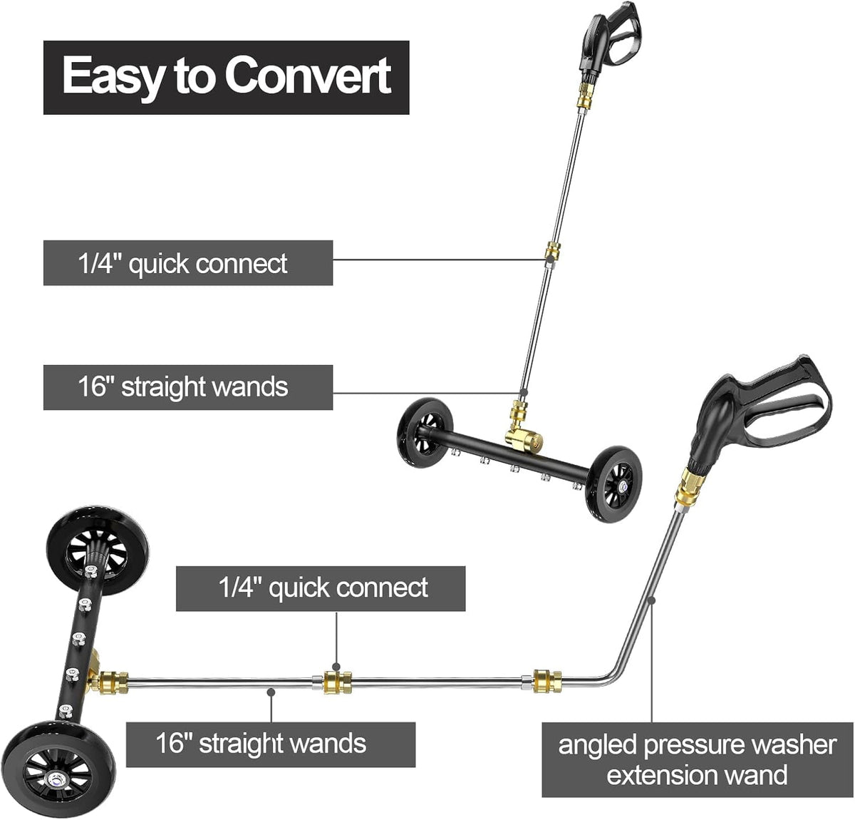 18 Inch Pressure Washer Water Broom with 3 Extension Wand A974933