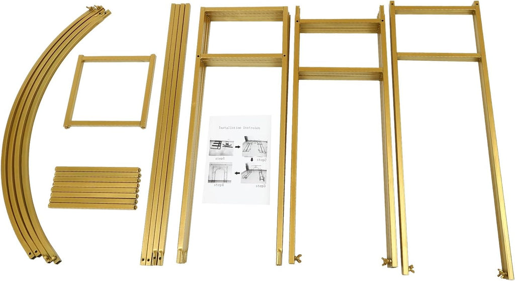Gold Metal Arch Backdrop Stand, 7.87x5.91 FT V32458