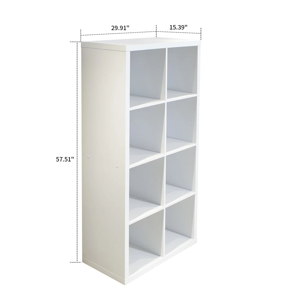 4-tier White Wooden Bookshelf N327