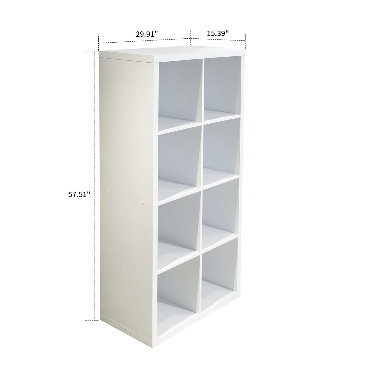 4-tier White Wooden Bookshelf N327