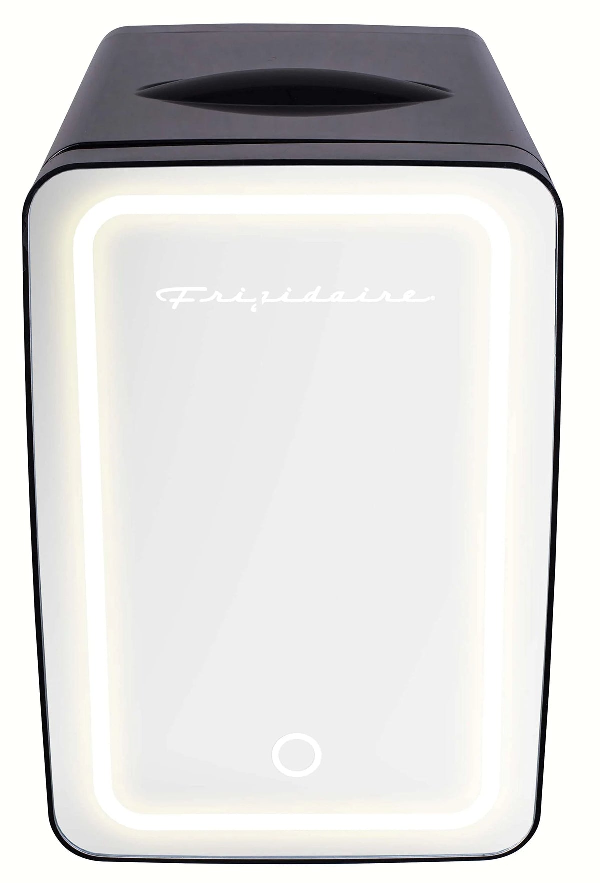 Mini Portable Lighted Mirror Fridge Cooler, 6.5L Capacity, Black Q943367