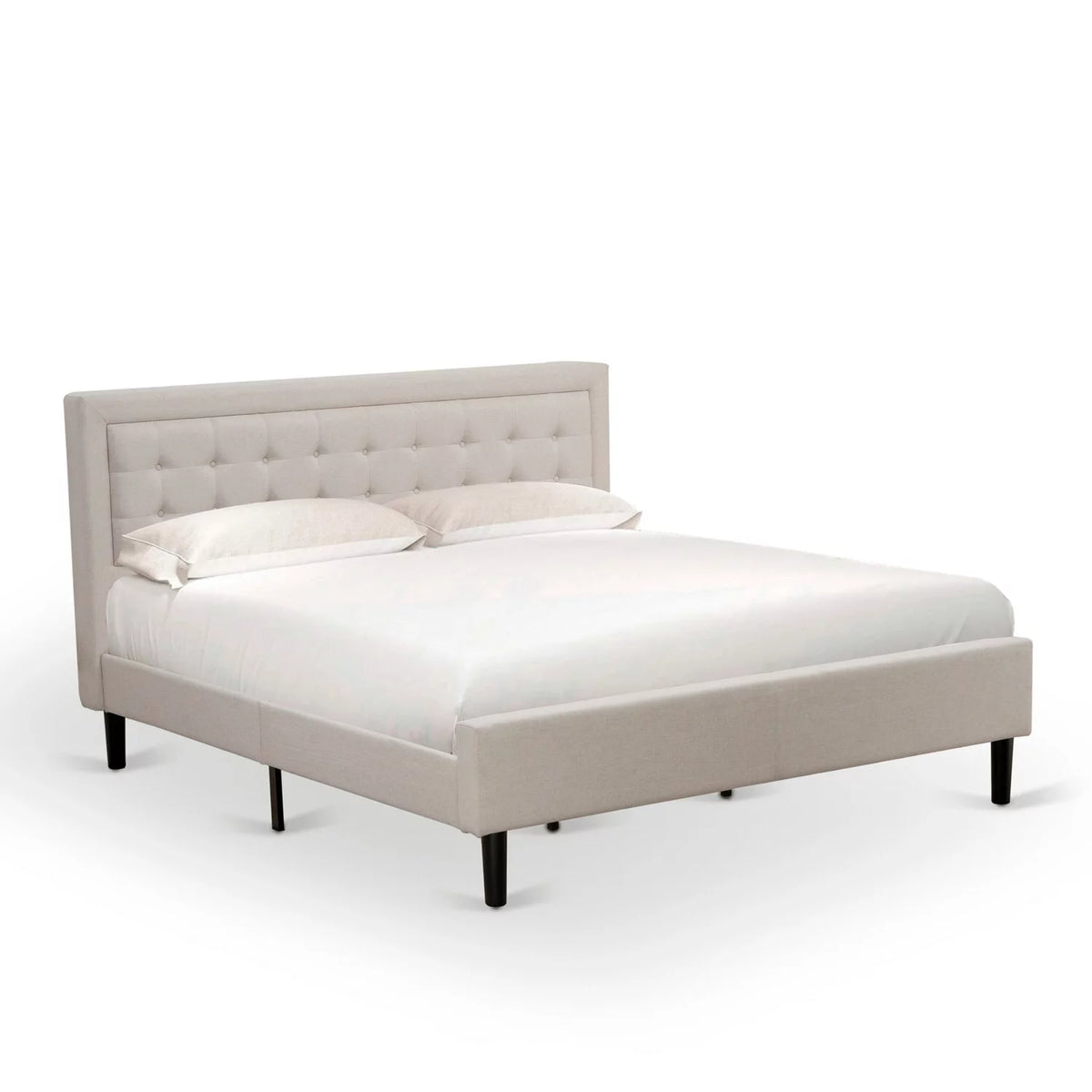 2-Piece Bedroom Set with Wood Bed Frame and Nightstand Y6535