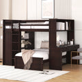 Twin Over Twin Solid Wood Bunk Bed with Storage F11951