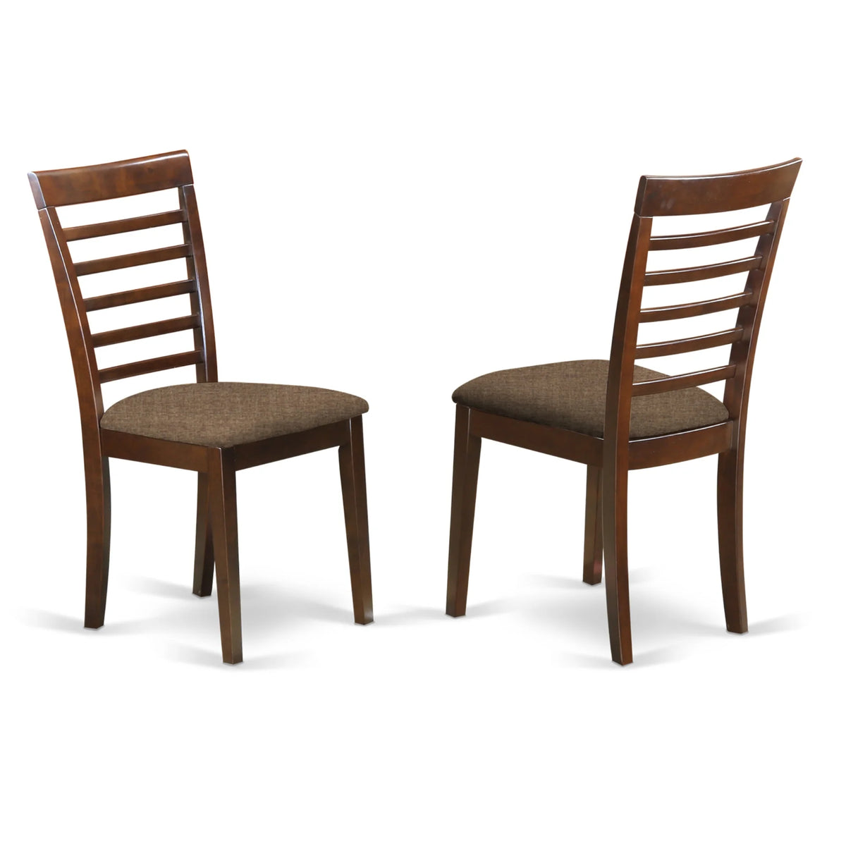 Mahogany Dining Set with Ladder Back Fabric Chairs T414540