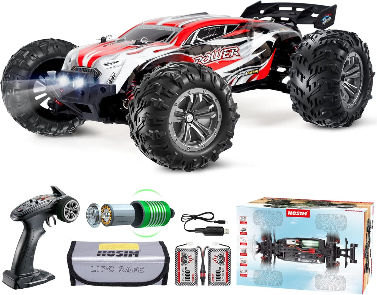 Brushless RC Car 4x4 Off Road Monster Truck Waterproof Hobby Vehicle with 2 Batteries M336543