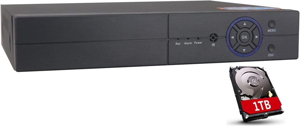 5-in-1 Hybrid DVR&NVR CCTV Video Recorder with 1TB HDD Q472