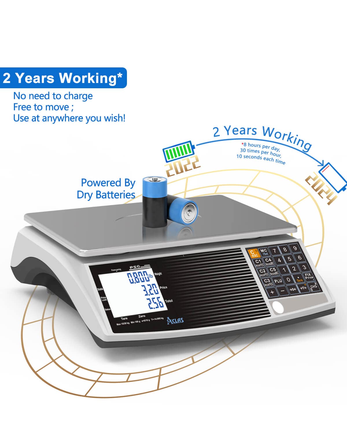 Price Computing Scale 60lbs 0.02lb Digital Commercial Retail Scale S33822