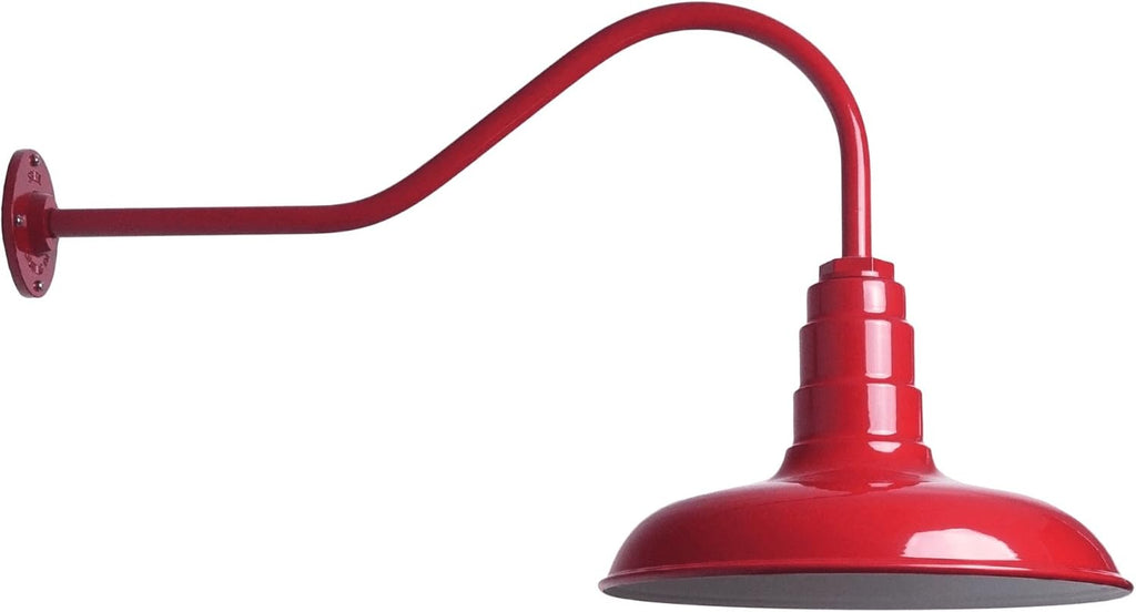 Gooseneck Barn Light with Steel Dome, 16 Gooseneck, White U579904