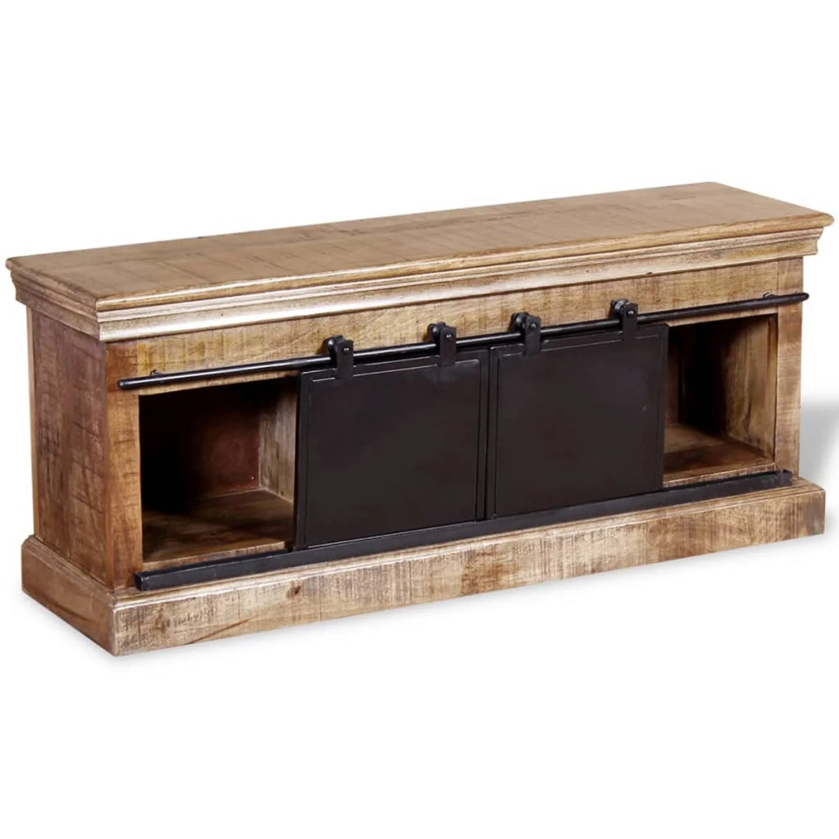 Mango Wood TV Cabinet with 2 Sliding Doors J332178