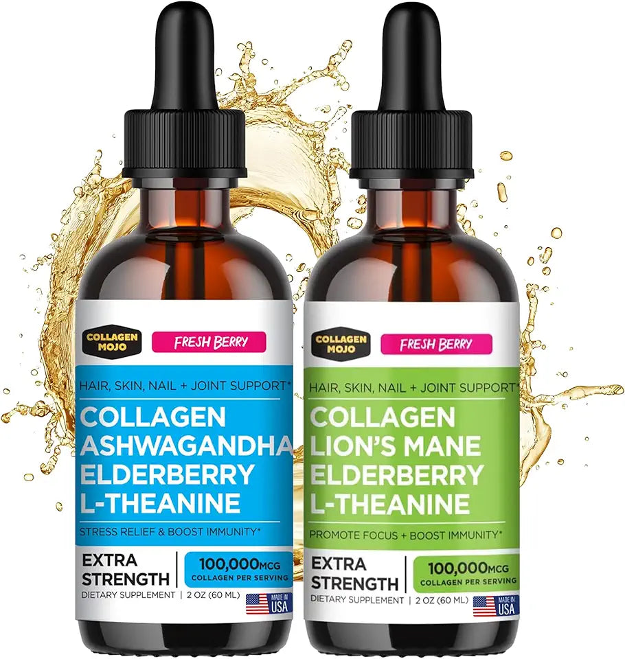 Liquid Collagen Peptides with Lion's Mane Mushroom, Elderberry & L-Theanine and Ashwagandha G32888