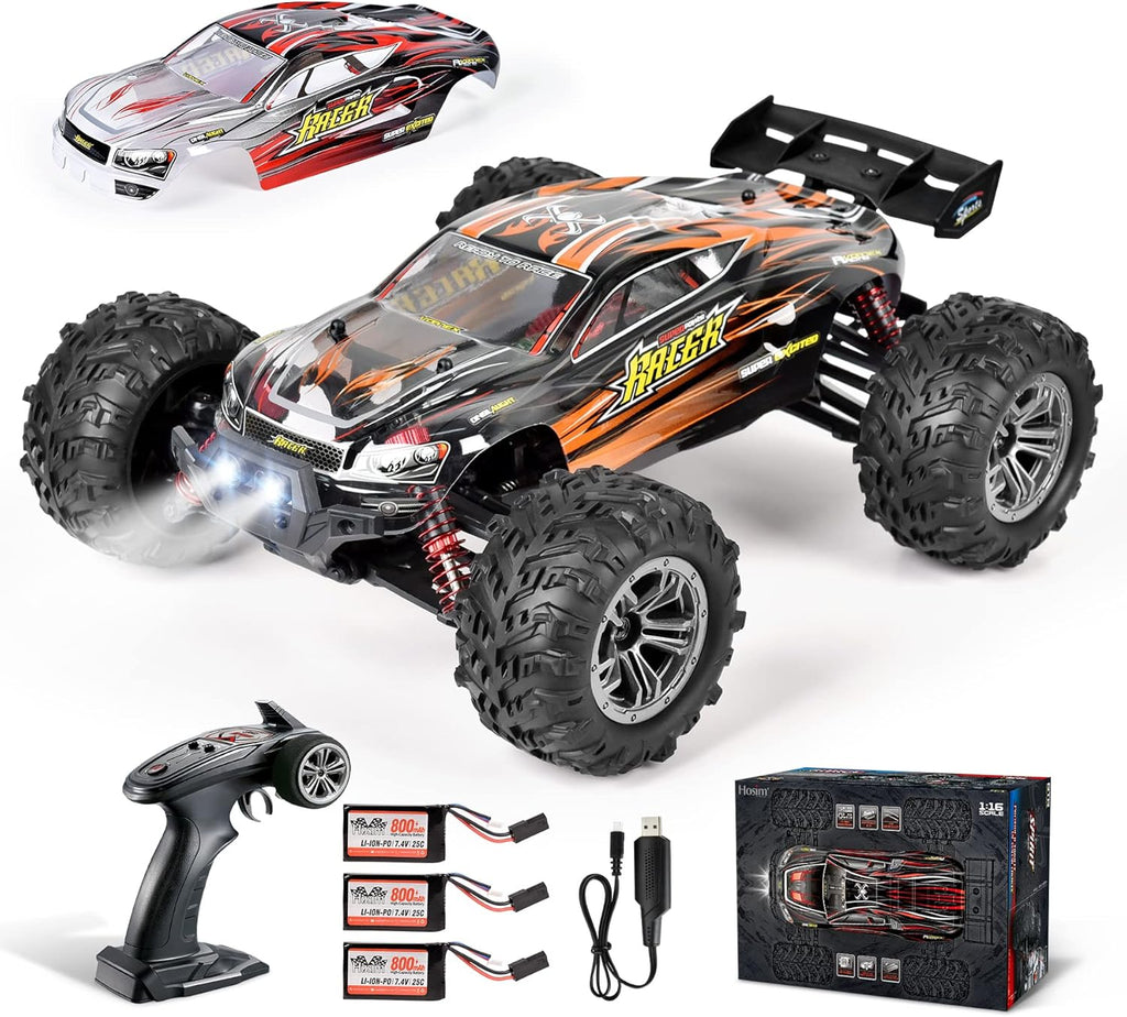 Brushless RC Car 4x4 Off Road Monster Truck Waterproof Hobby Vehicle with 2 Batteries M336543